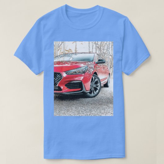 道路でスポーツカーレースのアドベンチャードライバー Tシャツ (デザイン正面)