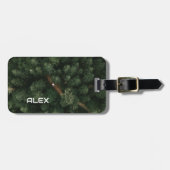 道路と空中の木の頂上 – 自然と経路 ラゲッジタグ (正面横)