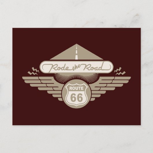 道路に乗った – 金ゴールド ポストカード (正面)