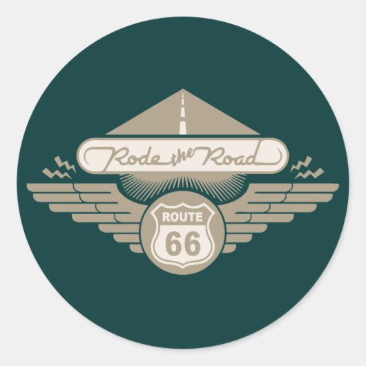 道路に乗った – 金ゴールド ラウンドシール (正面)