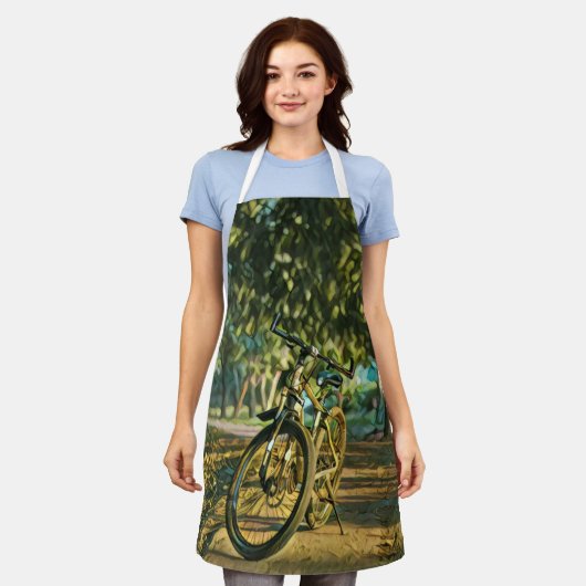 道路のサイクリストの贈り物 エプロン (着用した状態)