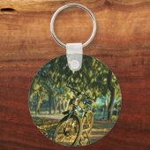 道路のサイクリストの贈り物 キーホルダー (正面)