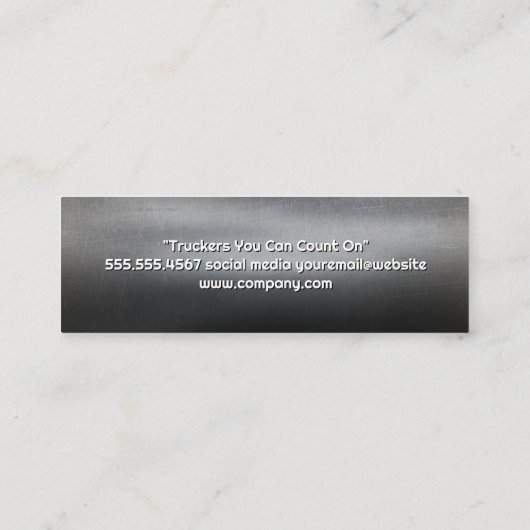 道路のセミトラックトレーラー | 輸送 スキニー名刺 (裏面)