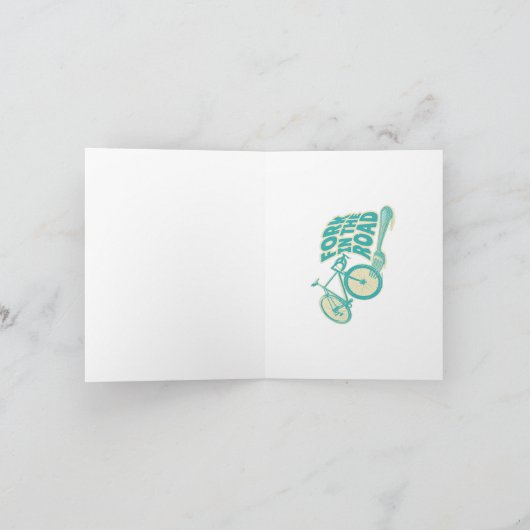 道路のタイポグラフィ文字アートのフォーク カード (内部)