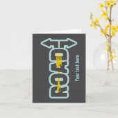 道路のタイポグラフィ文字アートのフォーク カード (黄色い花)