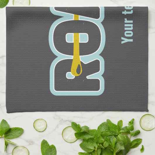 道路のタイポグラフィ文字アートのフォーク キッチンタオル