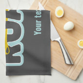 道路のタイポグラフィ文字アートのフォーク キッチンタオル (四つ折り)