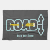 道路のタイポグラフィ文字アートのフォーク キッチンタオル