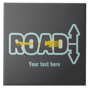 道路のタイポグラフィ文字アートのフォーク タイル