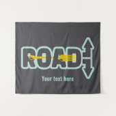 道路のタイポグラフィ文字アートのフォーク タペストリー (正面(横))