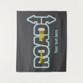 道路のタイポグラフィ文字アートのフォーク タペストリー (正面)