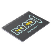 道路のタイポグラフィ文字アートのフォーク ノートブック (左側)