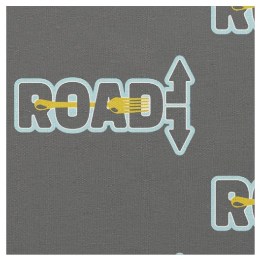 道路のタイポグラフィ文字アートのフォーク ファブリック (クローズアップ)