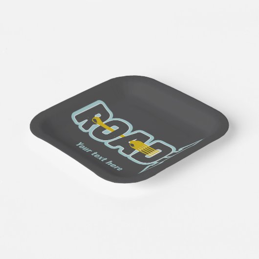 道路のタイポグラフィ文字アートのフォーク ペーパープレート (傾斜あり)