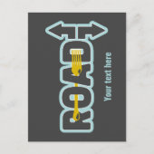 道路のタイポグラフィ文字アートのフォーク ポストカード (正面)