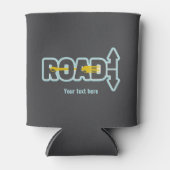 道路のタイポグラフィ文字アートのフォーク 缶クーラー (正面)