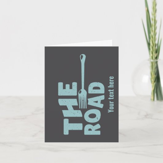 道路のフォークタイポグラフィ カード (正面)