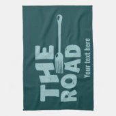 道路のフォークタイポグラフィ キッチンタオル (縦)