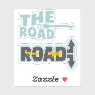 道路のフォークタイポグラフィ シール
