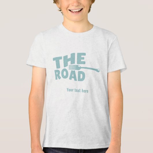 道路のフォークタイポグラフィ トライブレンドTシャツ (正面)