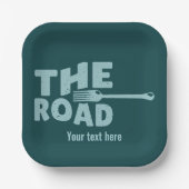 道路のフォークタイポグラフィ ペーパープレート (正面)