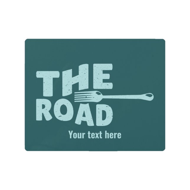 道路のフォークタイポグラフィ メタルプリント (正面)