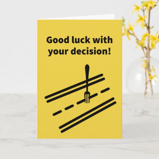 道路のフォーク – 勇気付けられる カード (黄色い花)