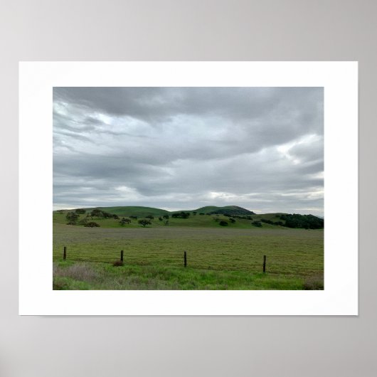 道路の右側グリーンカラー写真 ポスター (正面)