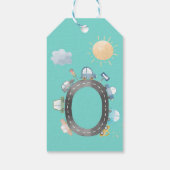 道路の少年の誕生日に車や車 ギフトタグ (裏面)