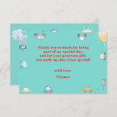 道路の少年の誕生日に車や車 サンキューカード (正面/裏面)