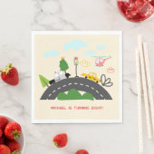 道路の少年の誕生日に車や車 スタンダードランチョンナプキン (インサイチュ)