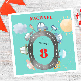 道路の少年の誕生日に車や車 スタンダードランチョンナプキン