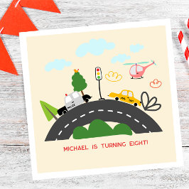 道路の少年の誕生日に車や車 スタンダードランチョンナプキン