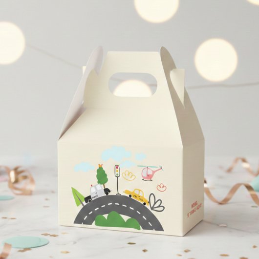 道路の少年の誕生日に車や車 フェイバーボックス