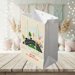 道路の少年の誕生日に車や車 ミディアムペーパーバッグ