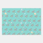 道路の少年の誕生日に車や車 ラッピングペーパーシート (正面3)