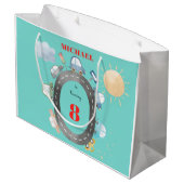 道路の少年の誕生日に車や車 ラージペーパーバッグ (裏面アングル)