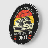 道路の怒りなし、単に愚かなトラック運転手 ラージ壁時計 (傾斜)