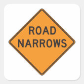 道路の狭い道路標識シール スクエアシール (正面)