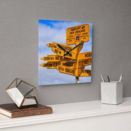 道路の終点 スクエア壁時計