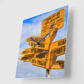 道路の終点 スクエア壁時計 (傾斜)