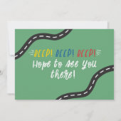 道路の車1st誕生日招待状 招待状 (裏面)