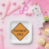 道路の道路標識のトラフィック警告を終了 ペーパープレート (パーティー)