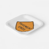 道路の道路標識のトラフィック警告を終了 ペーパープレート (傾斜あり)