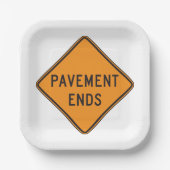 道路の道路標識のトラフィック警告を終了 ペーパープレート (正面)