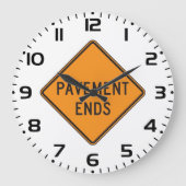 道路の道路標識のトラフィック警告を終了 ラージ壁時計 (正面)