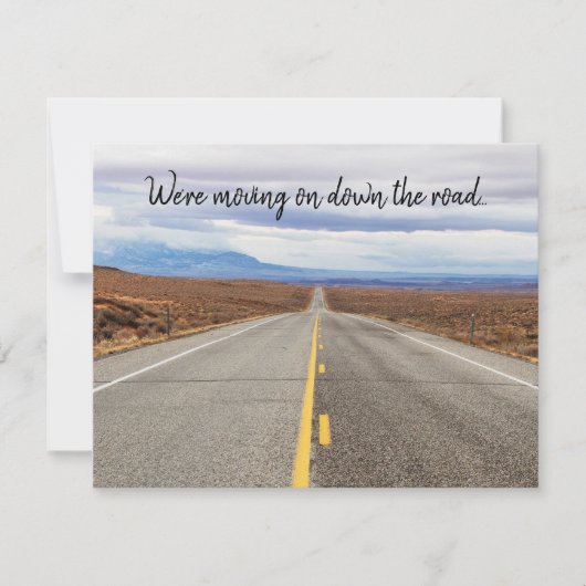 道路の風光明媚なハイウェイの写真を移動 案内状 (正面)