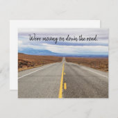 道路の風光明媚なハイウェイの写真を移動 案内状 (正面/裏面)