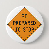 道路はっきりした標識に備えてオストップレンジ 缶バッジ (正面)