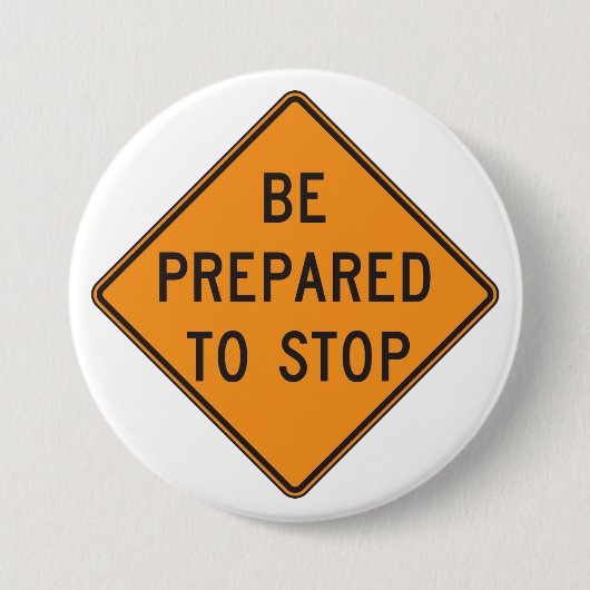 道路はっきりした標識に備えてオストップレンジ 缶バッジ (正面)